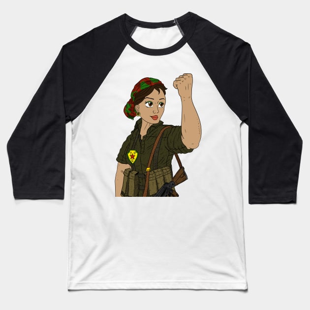 kurdish pride. a YPG warrior. kurdistan. Baseball T-Shirt by JJadx